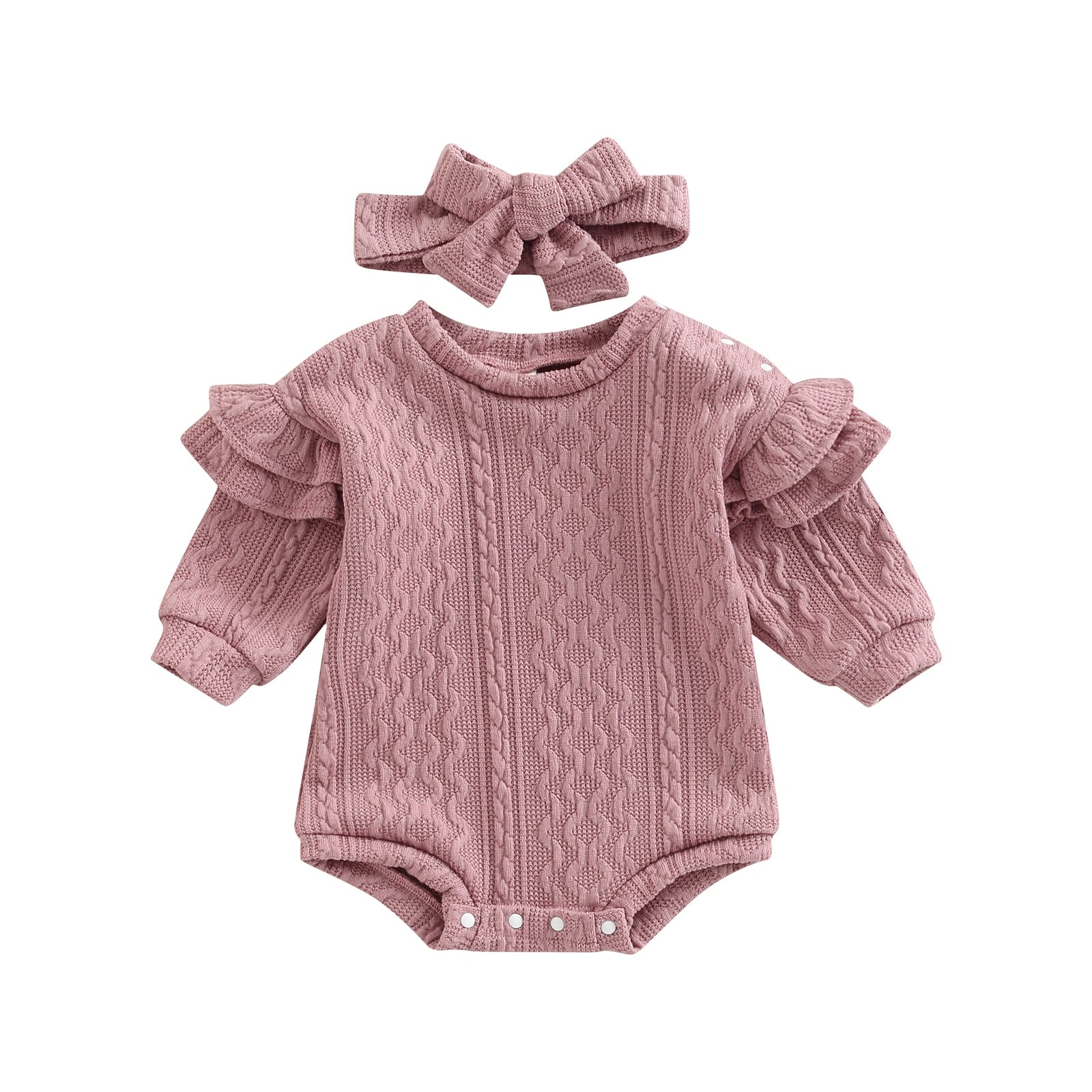 Body Infantil Feminino Outono + Faixa Loja Click Certo Rosa 0-6 meses 