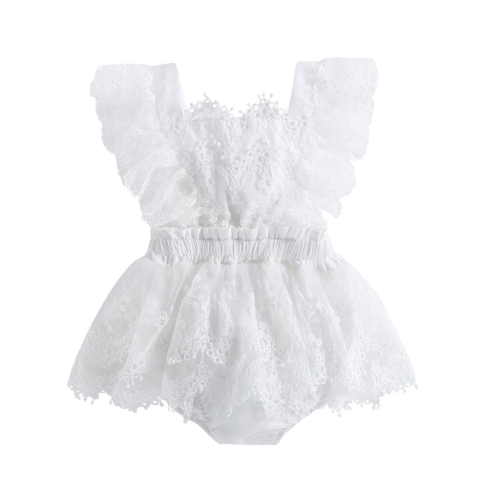 Body Infantil Feminino Renda Floral Loja Click Certo Branco 0-6 Meses 