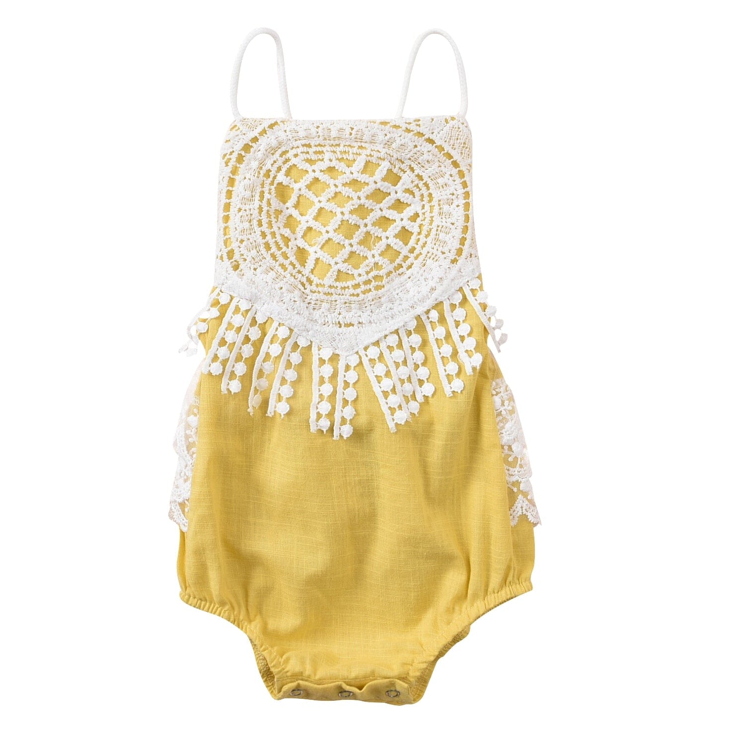 Body Infantil Feminino Renda Loja Click Certo Amarelo 0-3 Meses 