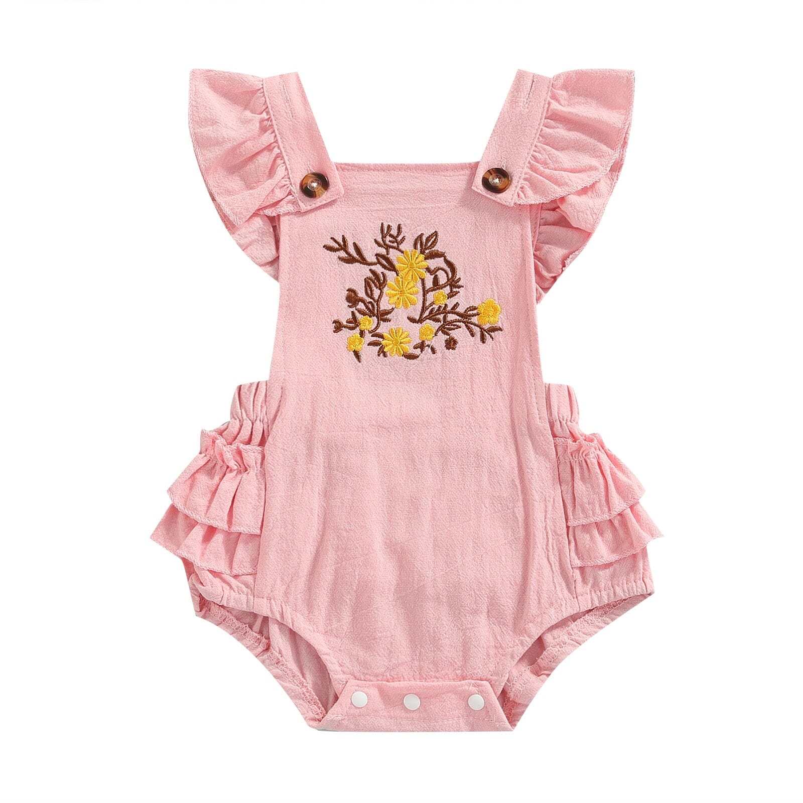 Body Infantil Feminino Rosa Bordado Loja Click Certo 