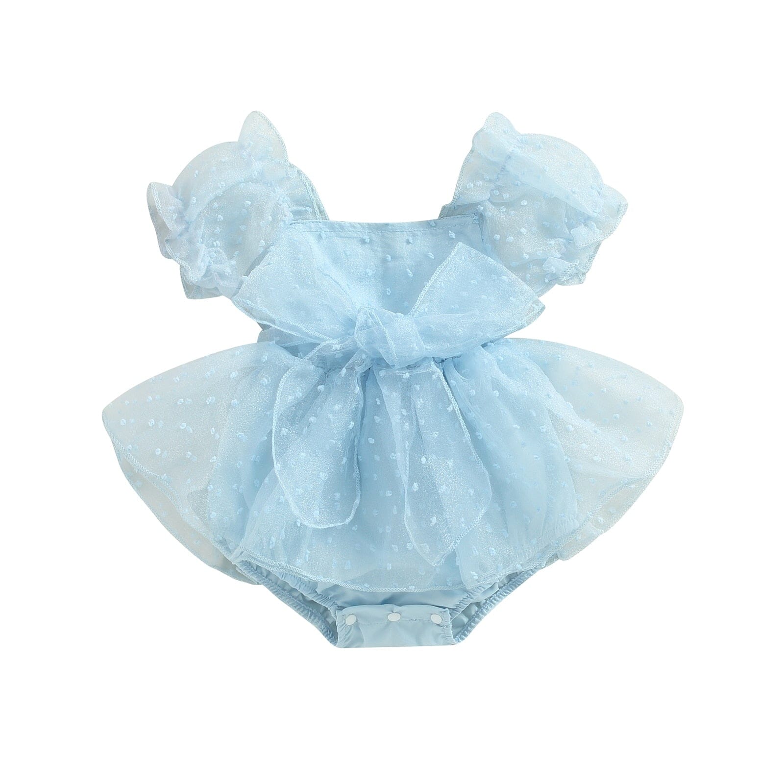 Body Infantil Feminino Tule Laçinho Loja Click Certo Azul 0-3 Meses 