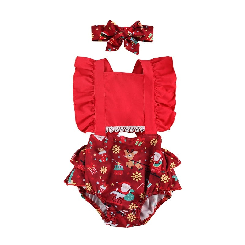 Body Infantil Feminino Verão + Faixa Natal body Loja Click Certo 