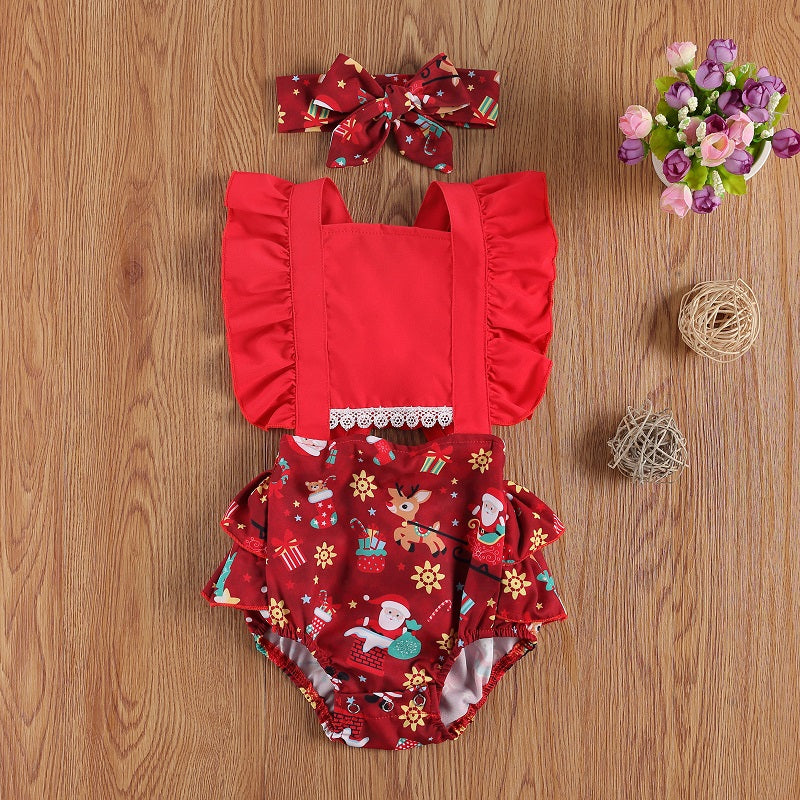 Body Infantil Feminino Verão + Faixa Natal body Loja Click Certo 