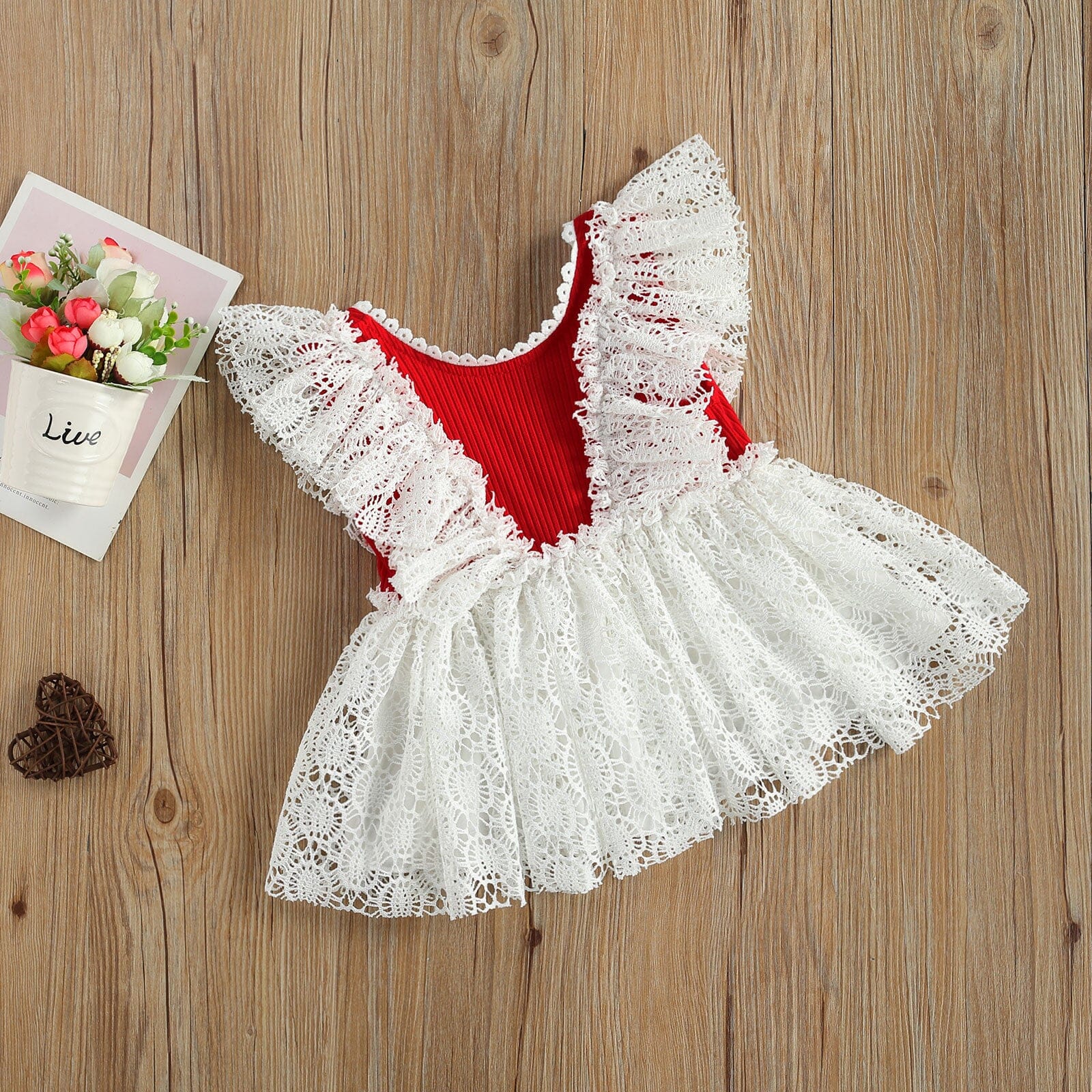 Body Infantil Feminino Vermelho e Branco 0 Loja Click Certo 