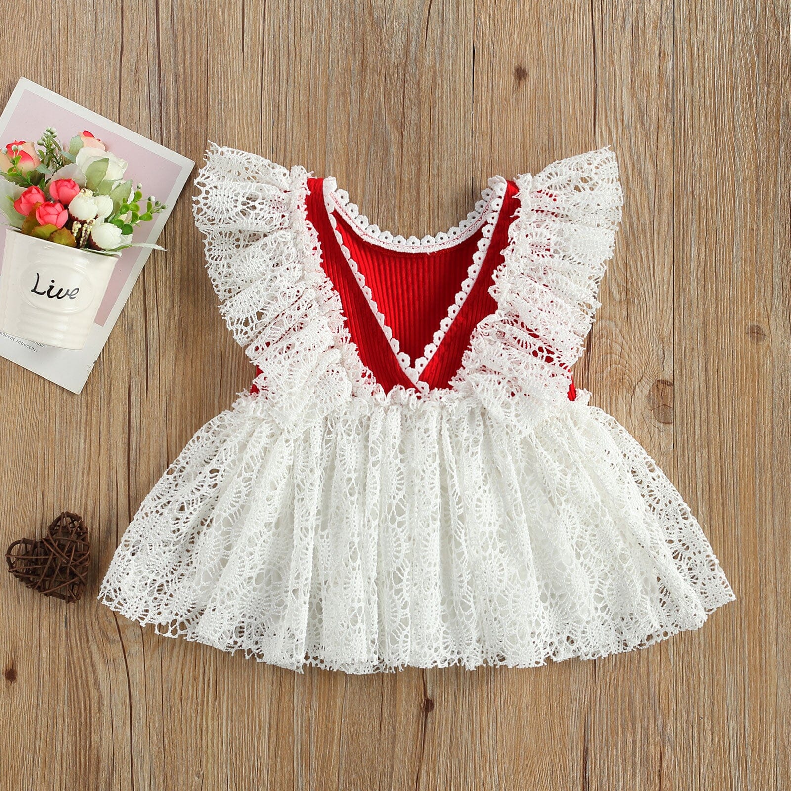 Body Infantil Feminino Vermelho e Branco 0 Loja Click Certo 