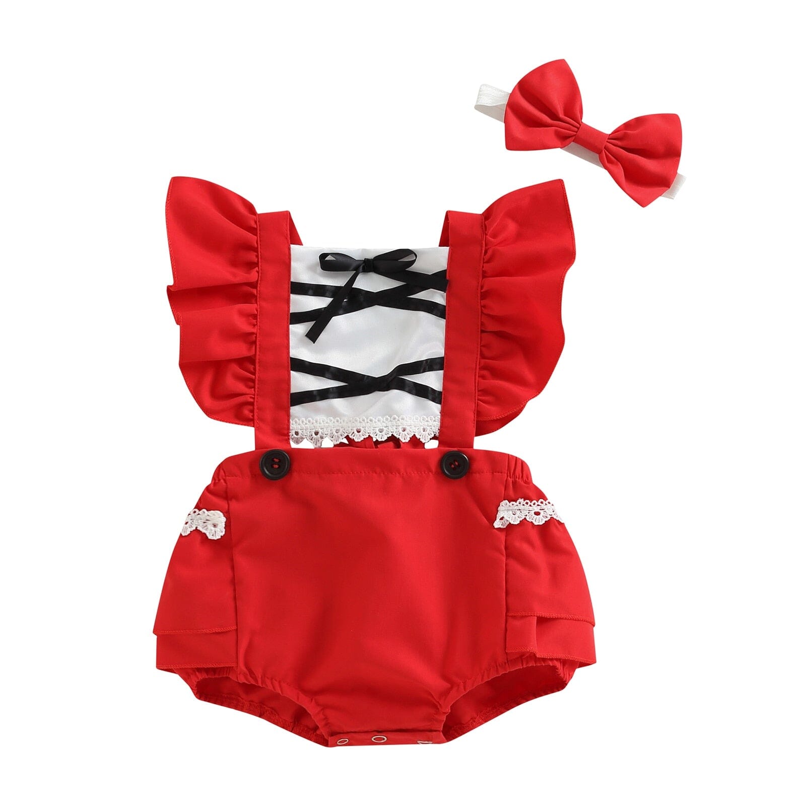 Body Infantil Feminino Vermelho + Faixa Loja Click Certo 0-6 Meses 