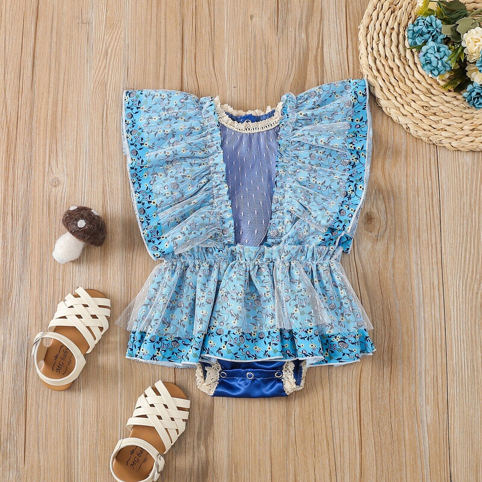 Body Infantil Floral e Tule Loja Click Certo 