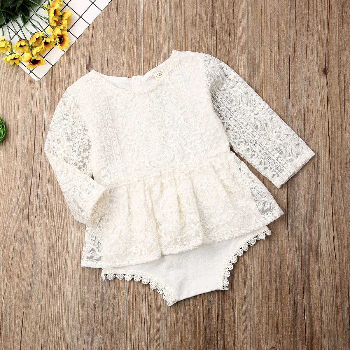 Body Infantil Floral Rendado Loja Click Certo 