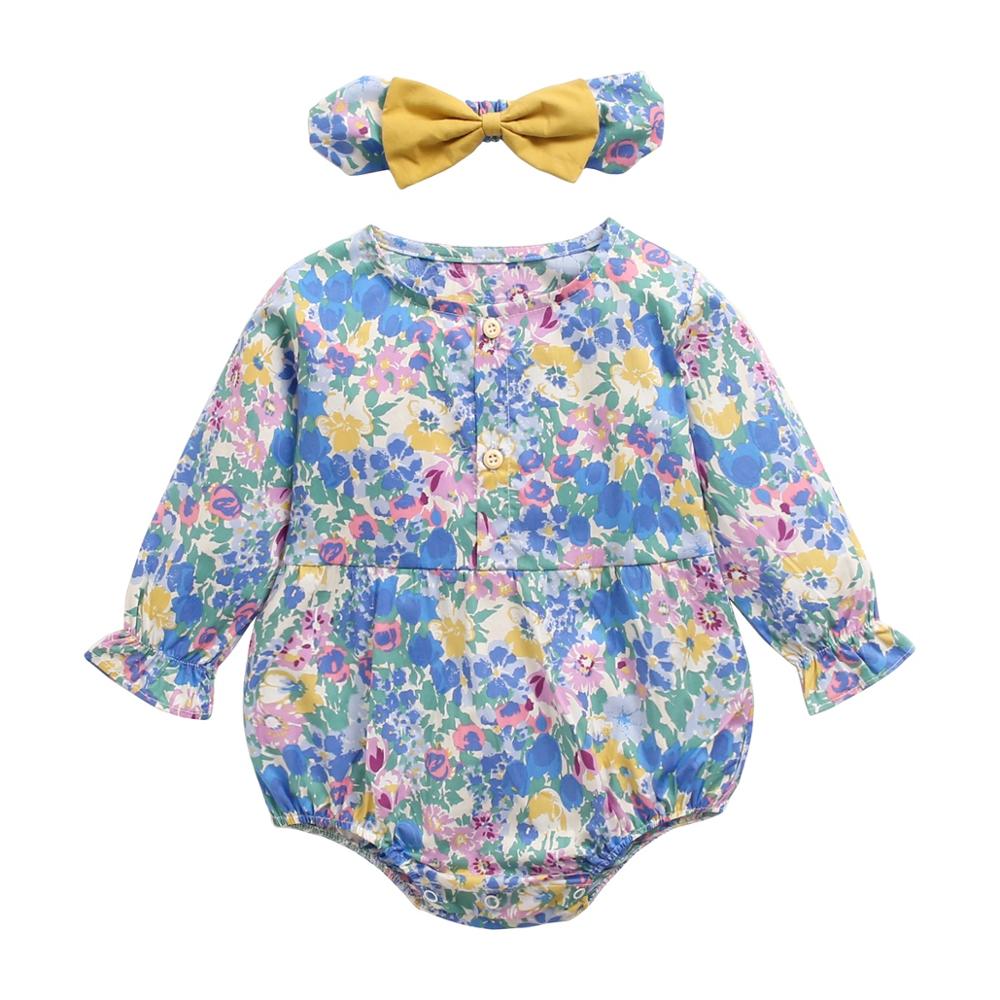 Body Infantil Florido + Faixa Loja Click Certo Azul 0-6 meses 