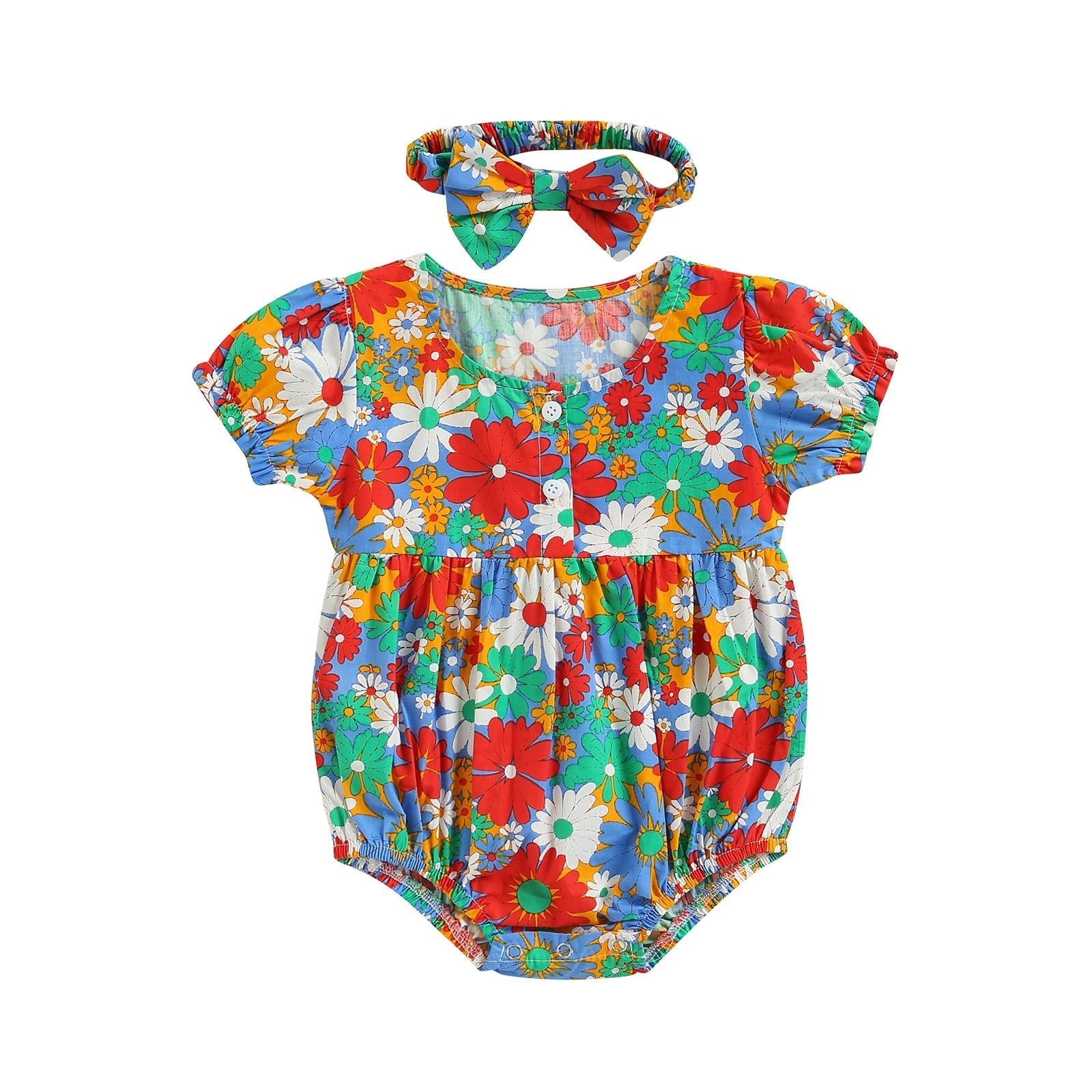 Body Infantil Florido + Lacinho body Loja Click Certo 