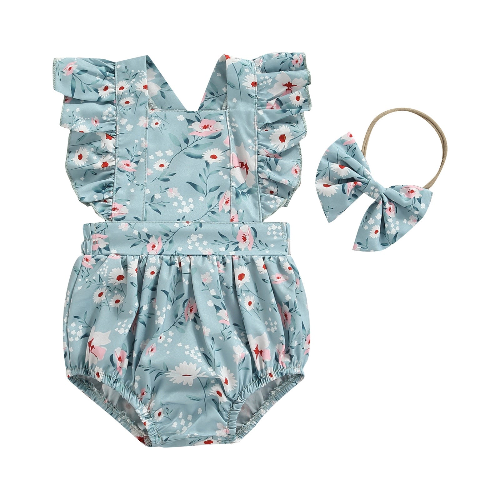 Body Infantil Florido + Tiara body Loja Click Certo 