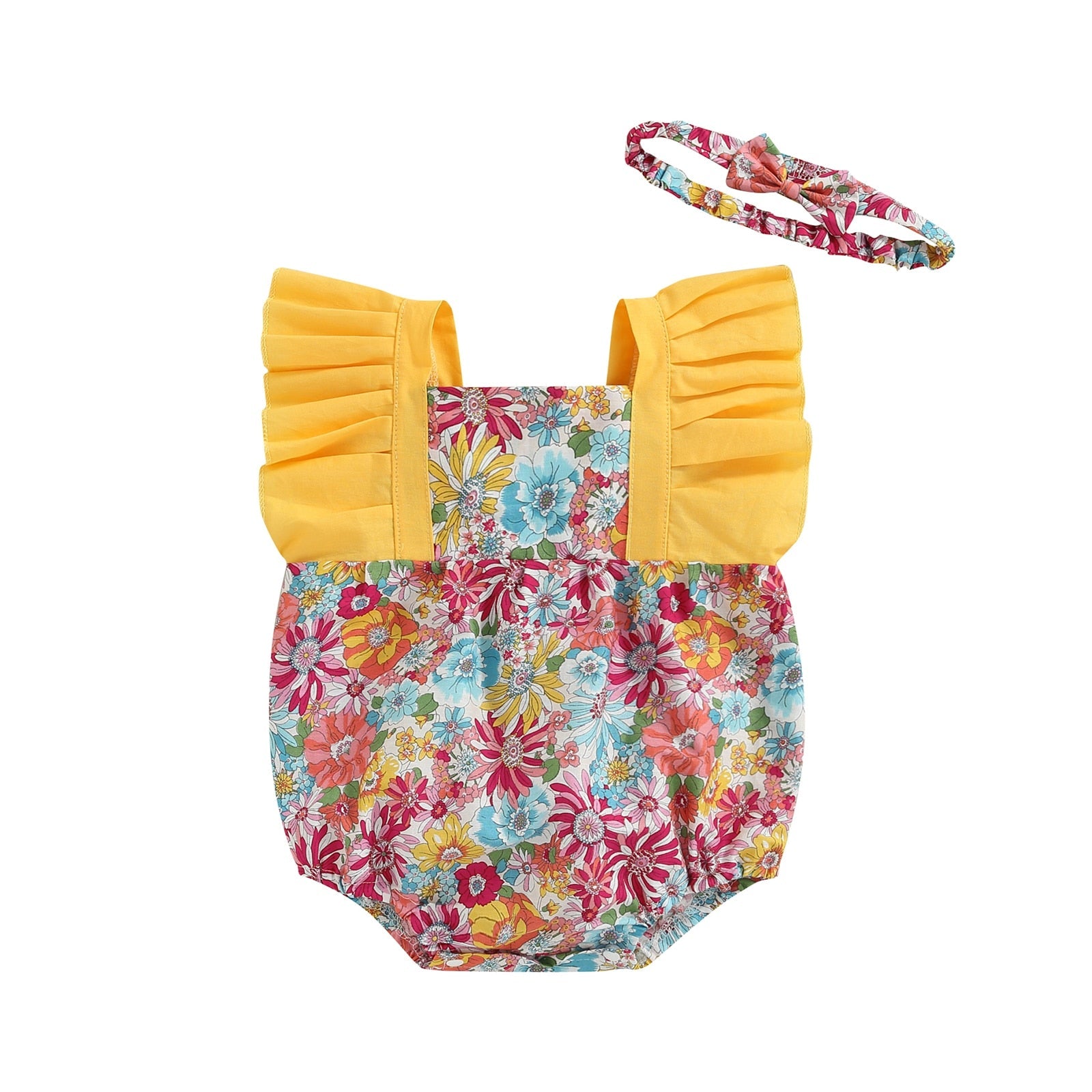 Body Infantil Florido + Tiara body Loja Click Certo 