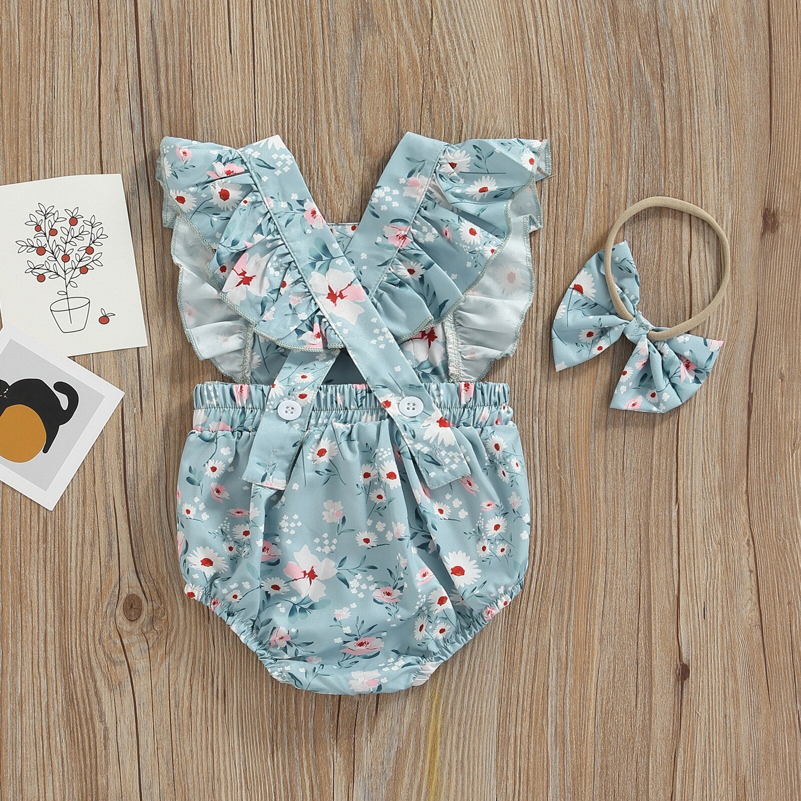 Body Infantil Florido + Tiara body Loja Click Certo 