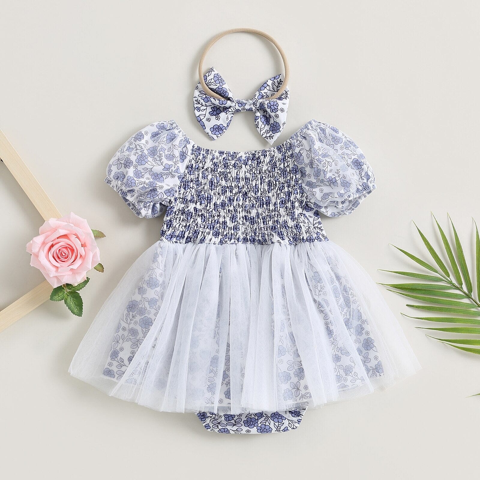 Body Infantil Florzinhas Tule + Laçinho Loja Click Certo 