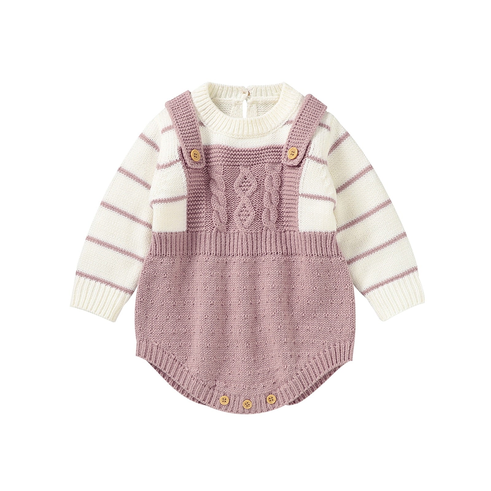 Body Infantil Listrado Loja Click Certo Rosa 0-3 meses 