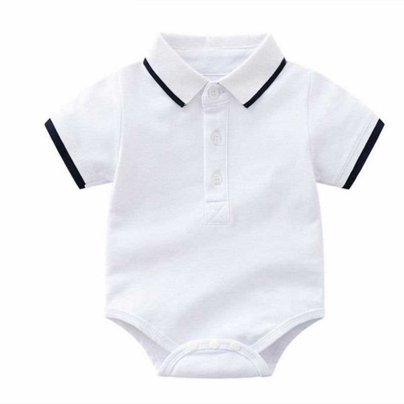 Body Infantil Masculino Polo body Loja Click Certo Branco 6-12 meses 