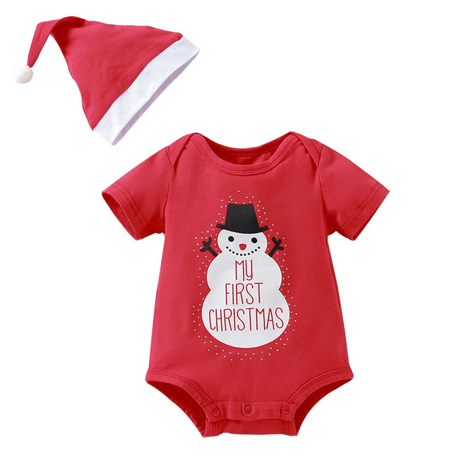 Body Infantil "Meu Primeiro Natal" + Gorro 0 Loja Click Certo 