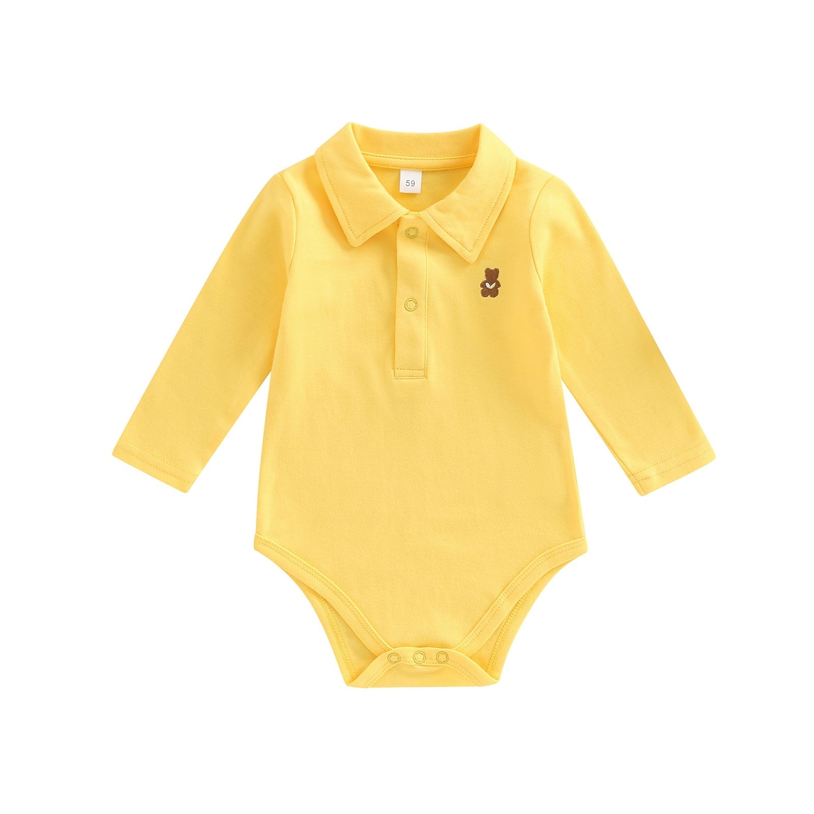 Body Infantil Mini Urso Loja Click Certo Amarelo 0-3 meses 