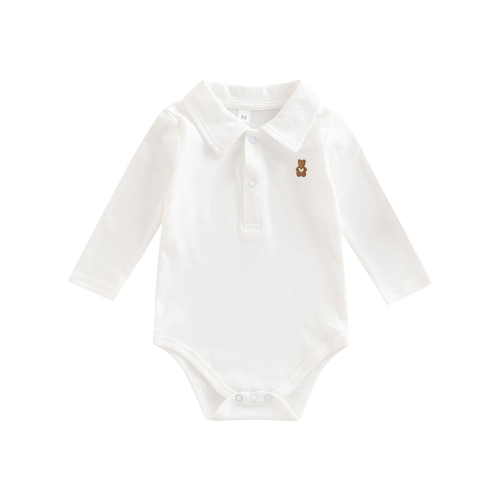 Body Infantil Mini Urso Loja Click Certo Branco 0-3 meses 