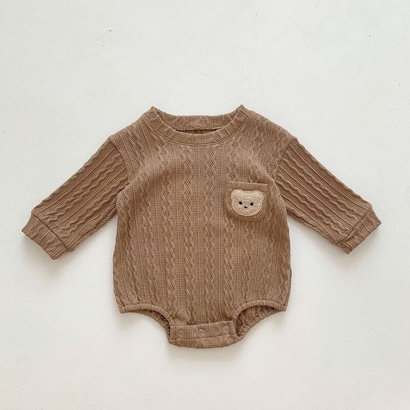 Body Infantil Mini Urso Loja Click Certo Marrom 3-6 Meses 