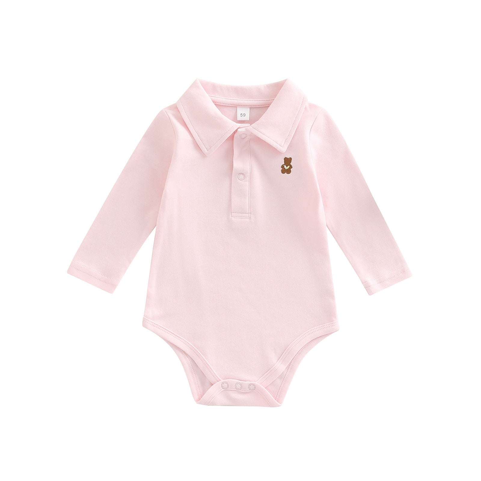 Body Infantil Mini Urso Loja Click Certo Rosa 0-3 meses 