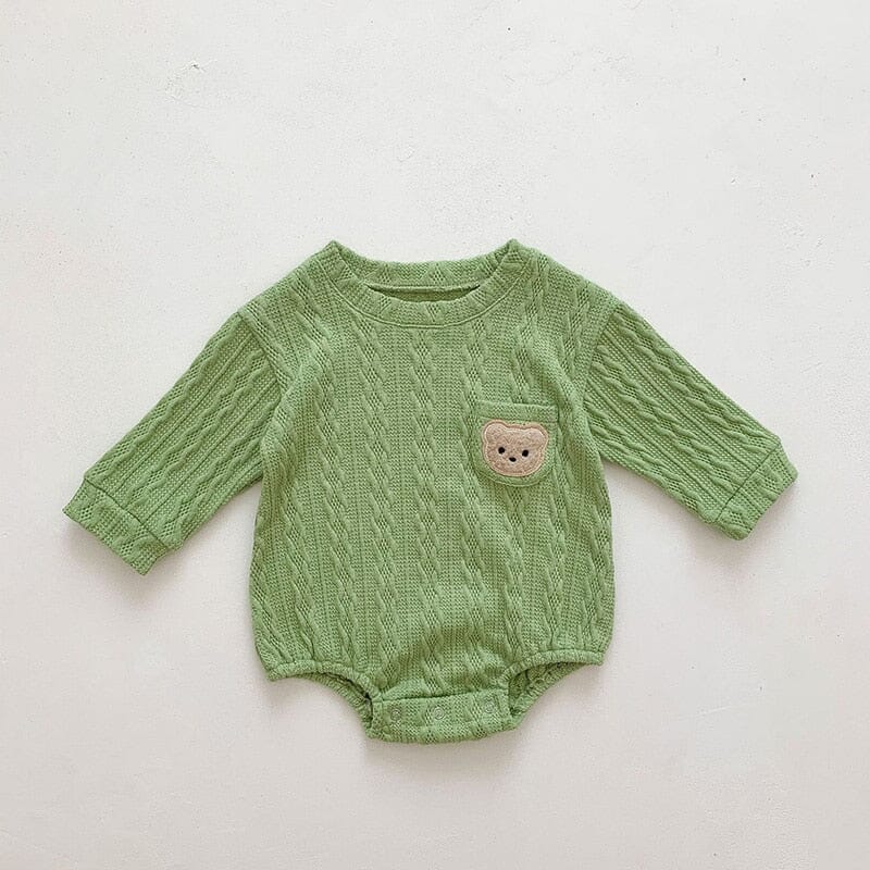 Body Infantil Mini Urso Loja Click Certo Verde 3-6 Meses 