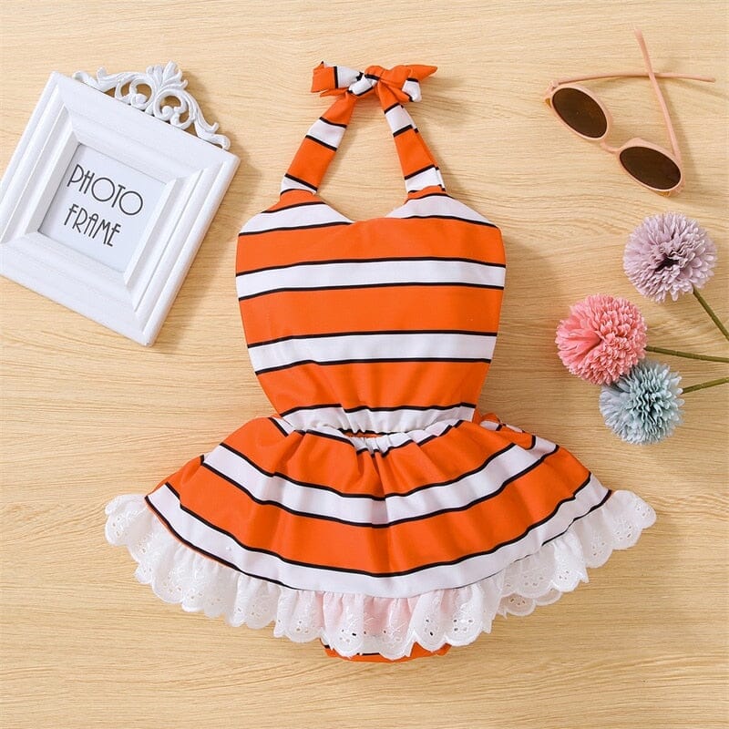 Body Infantil Vestido Laranja e Lese Loja Click Certo 