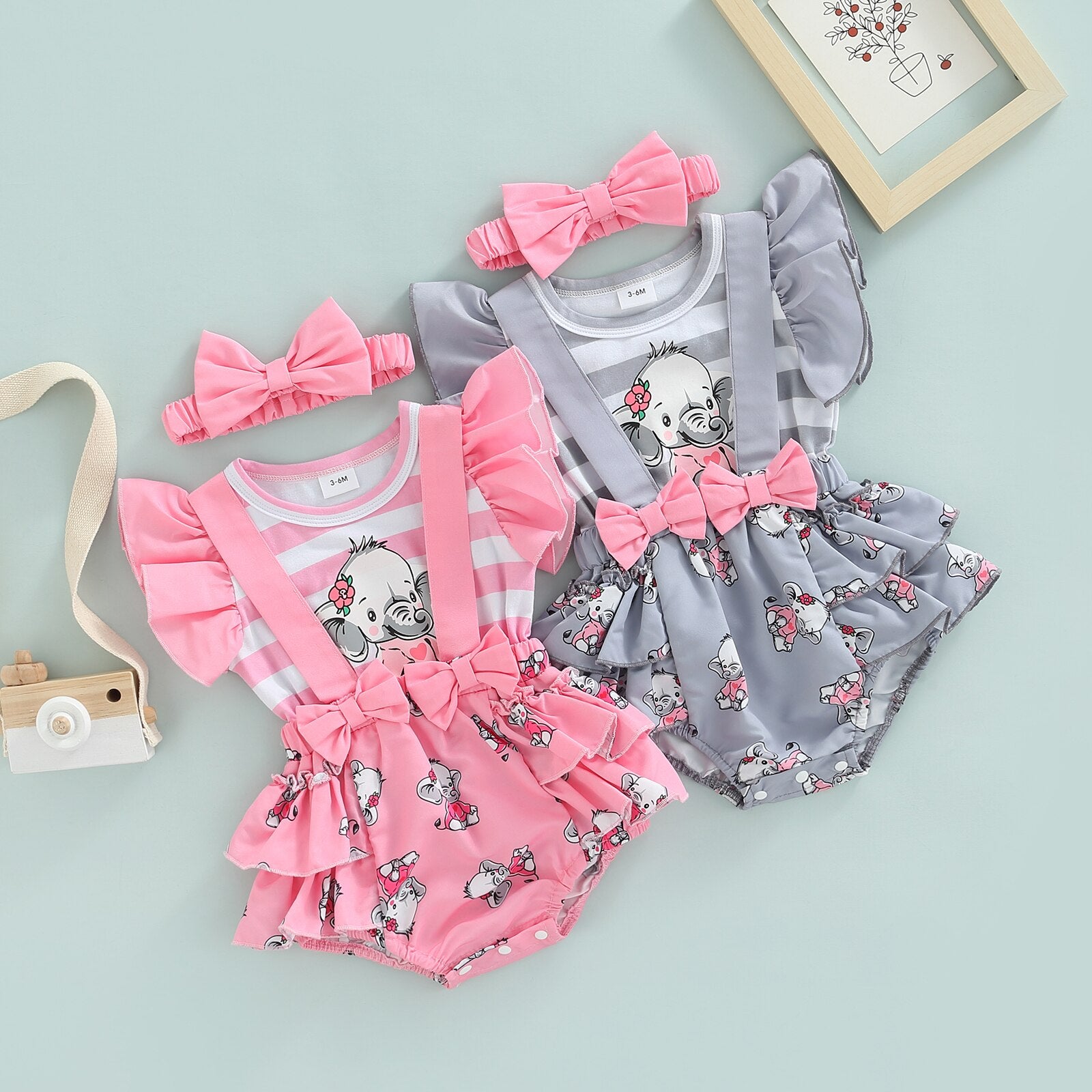 Body Romper Infantil Feminino Verão Elefantinhos body Loja Click Certo 