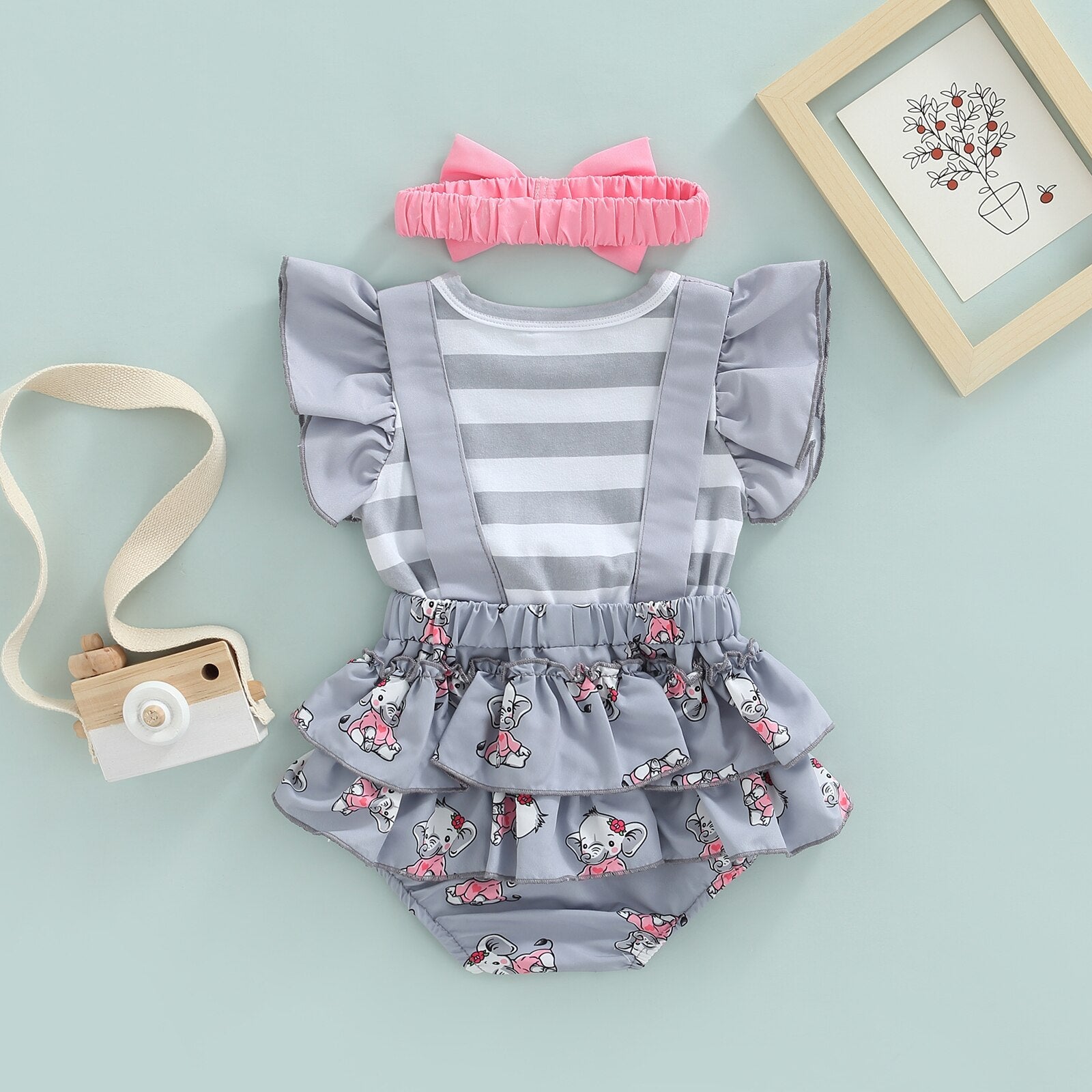 Body Romper Infantil Feminino Verão Elefantinhos body Loja Click Certo 