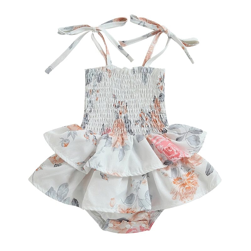 Body Vestido Infantil Feminino Rosas Loja Click Certo 0-3 Meses 