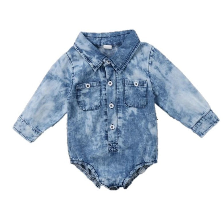 Bory Camisa Manga Longa Jeans Bory Loja Click Certo 0-6 Meses 40cm 