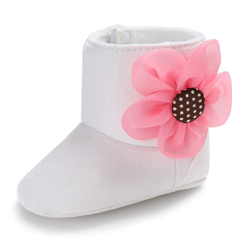 Bota com Florzinha Bota Loja Click Certo Branco 0-6 Meses 