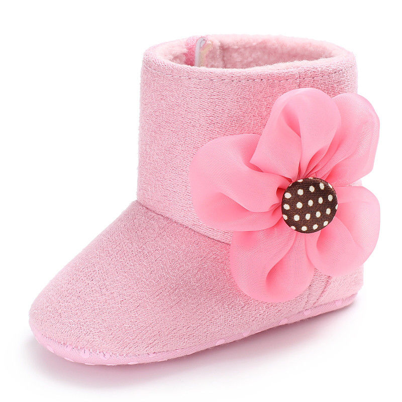 Bota com Florzinha Bota Loja Click Certo Rosa 0-6 Meses 