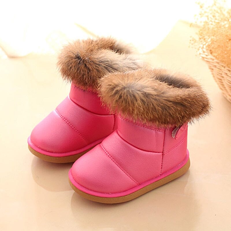 Bota Infantil Pelúcia Loja Click Certo Rosa Pink 9-11 Meses Palmilha 12.5cm 