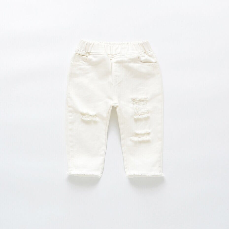 Calça Infantil Feminina Branca Loja Click Certo 