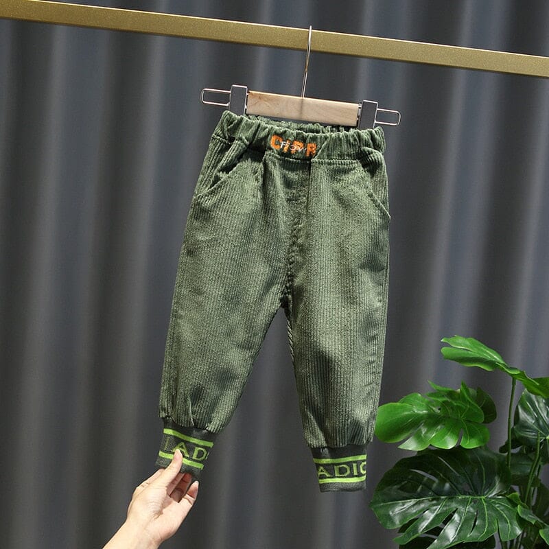 Calça Infantil Masculina Canelada Loja Click Certo Verde 6-9 Meses 