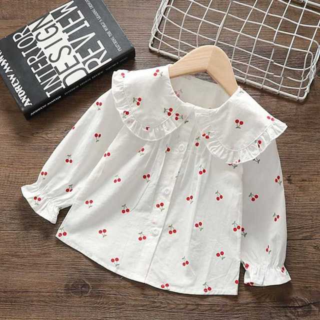 Camisa Infantil Feminina Gola camisa Loja Click Certo Cerejas 6-9 meses 