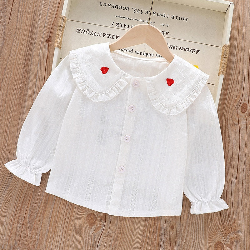 Camisa Infantil Feminina Gola camisa Loja Click Certo Coraçãozinho 6-9 meses 