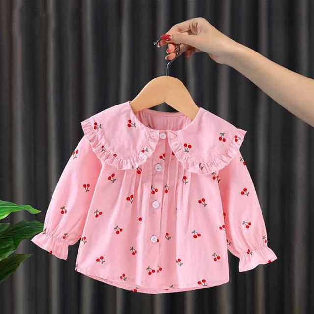 Camisa Infantil Feminina Gola camisa Loja Click Certo Rosa 6-9 meses 