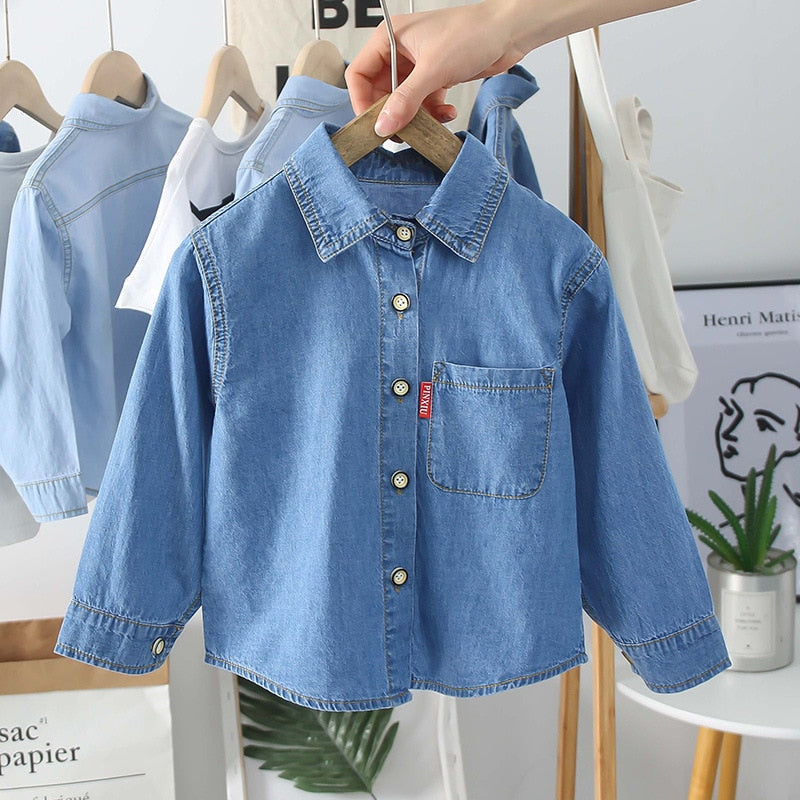 Camisa Infantil Masculina Jeans camisa Loja Click Certo Jeans 12-24 Meses 