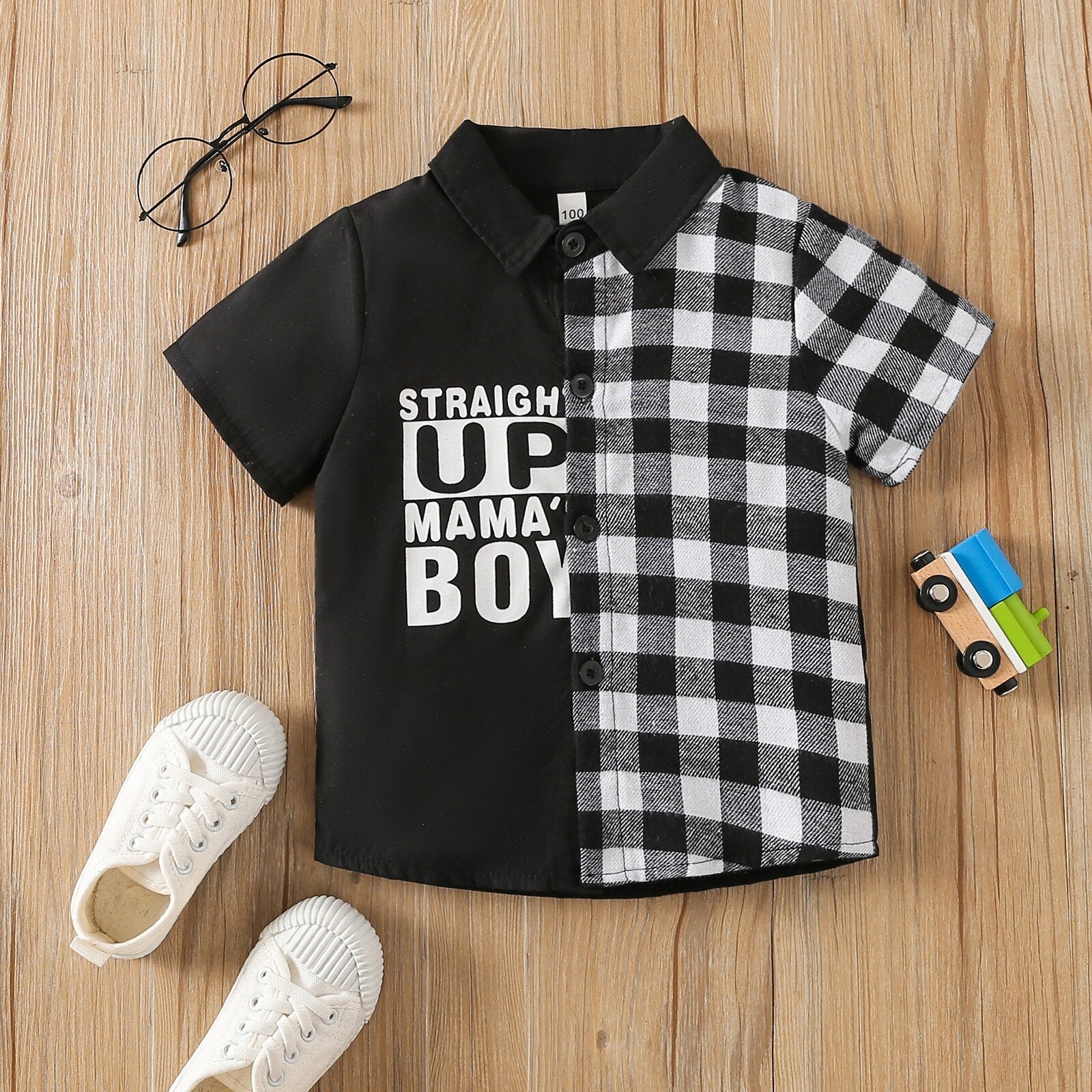 Camisa Infantil Masculina Xadrez camisa Loja Click Certo Direto da Mamãe 6-12 meses 34cm 