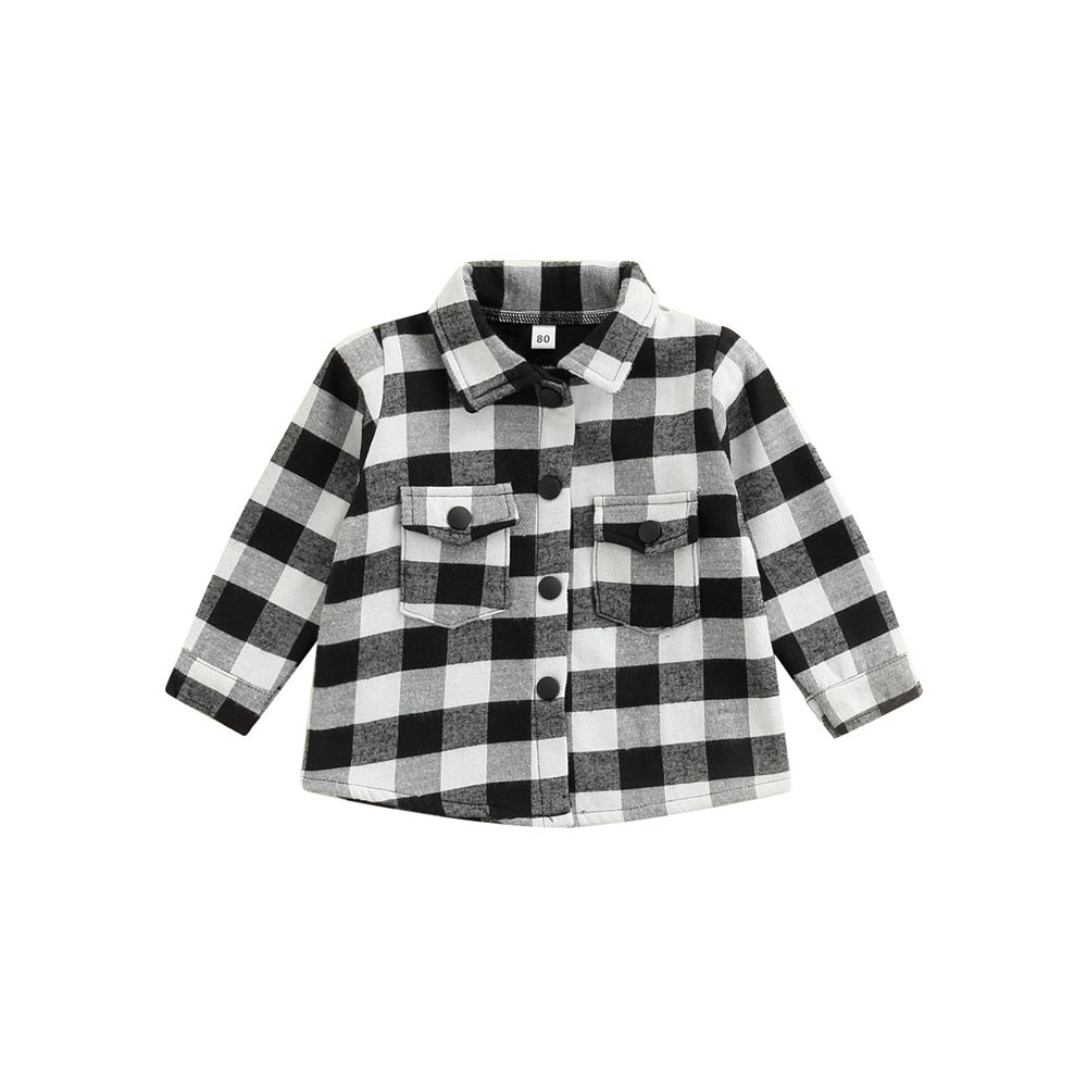 Camisa Infantil Masculino Xadrez camisa Loja Click Certo Preto 1-2 anos 38cm 