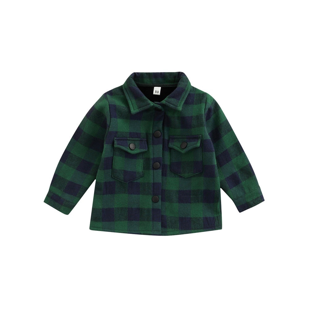 Camisa Infantil Masculino Xadrez camisa Loja Click Certo Verde 1-2 anos 38cm 