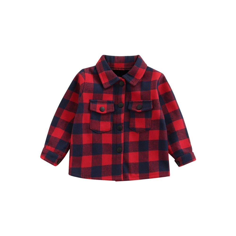 Camisa Infantil Masculino Xadrez camisa Loja Click Certo Vermelho 1-2 anos 38cm 