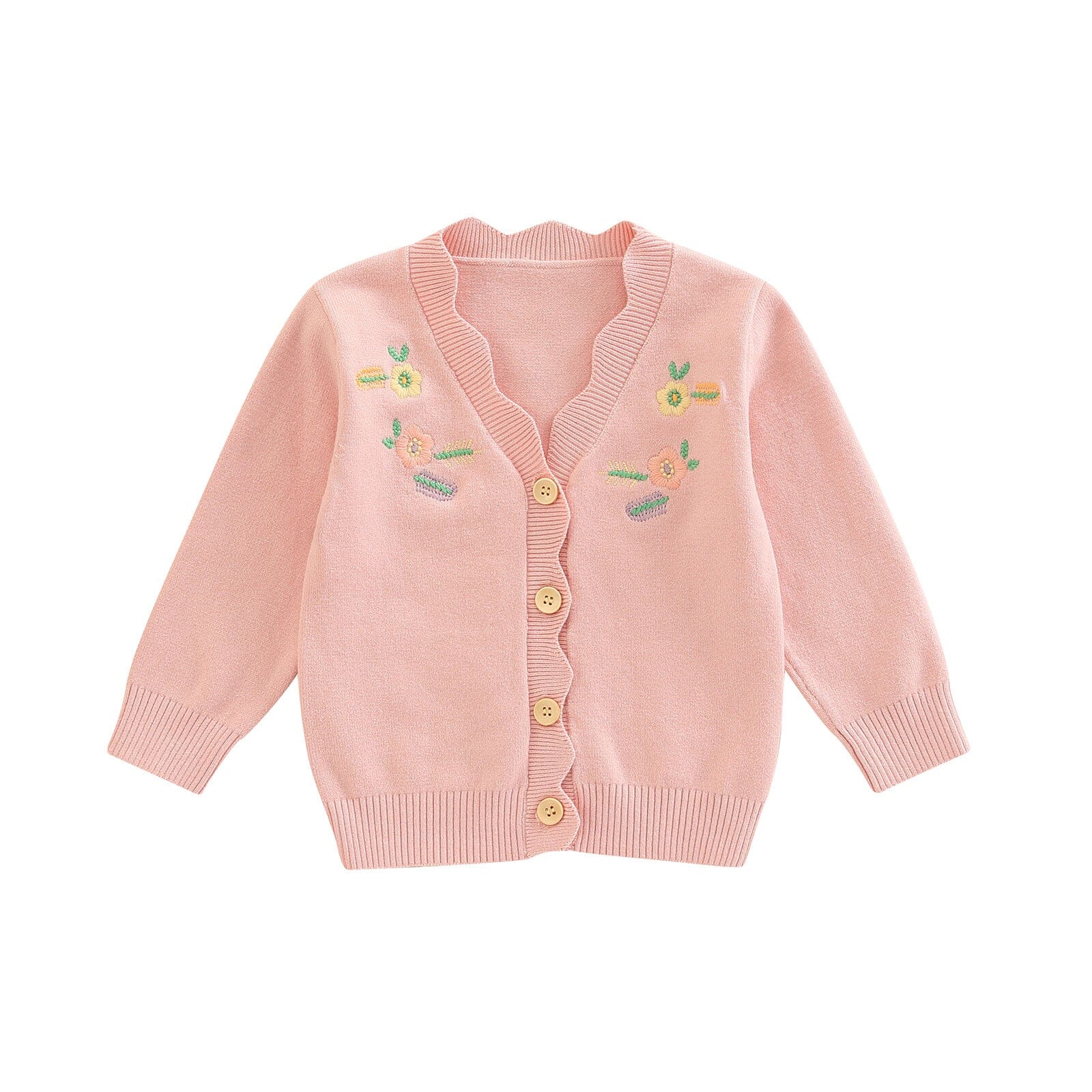 Cardigan Infantil Feminino Bordado Loja Click Certo Rosa 3-6 Meses 