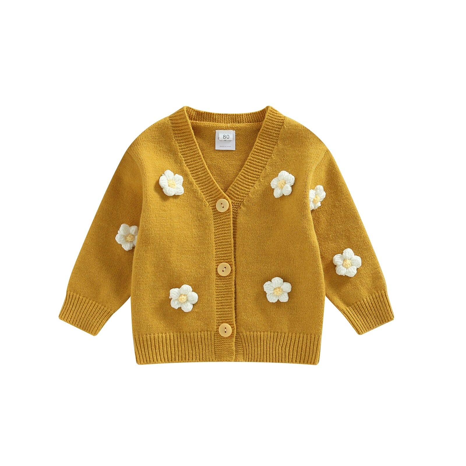 Cardigan Infantil Flores Loja Click Certo Amarelo 1-2 Anos 