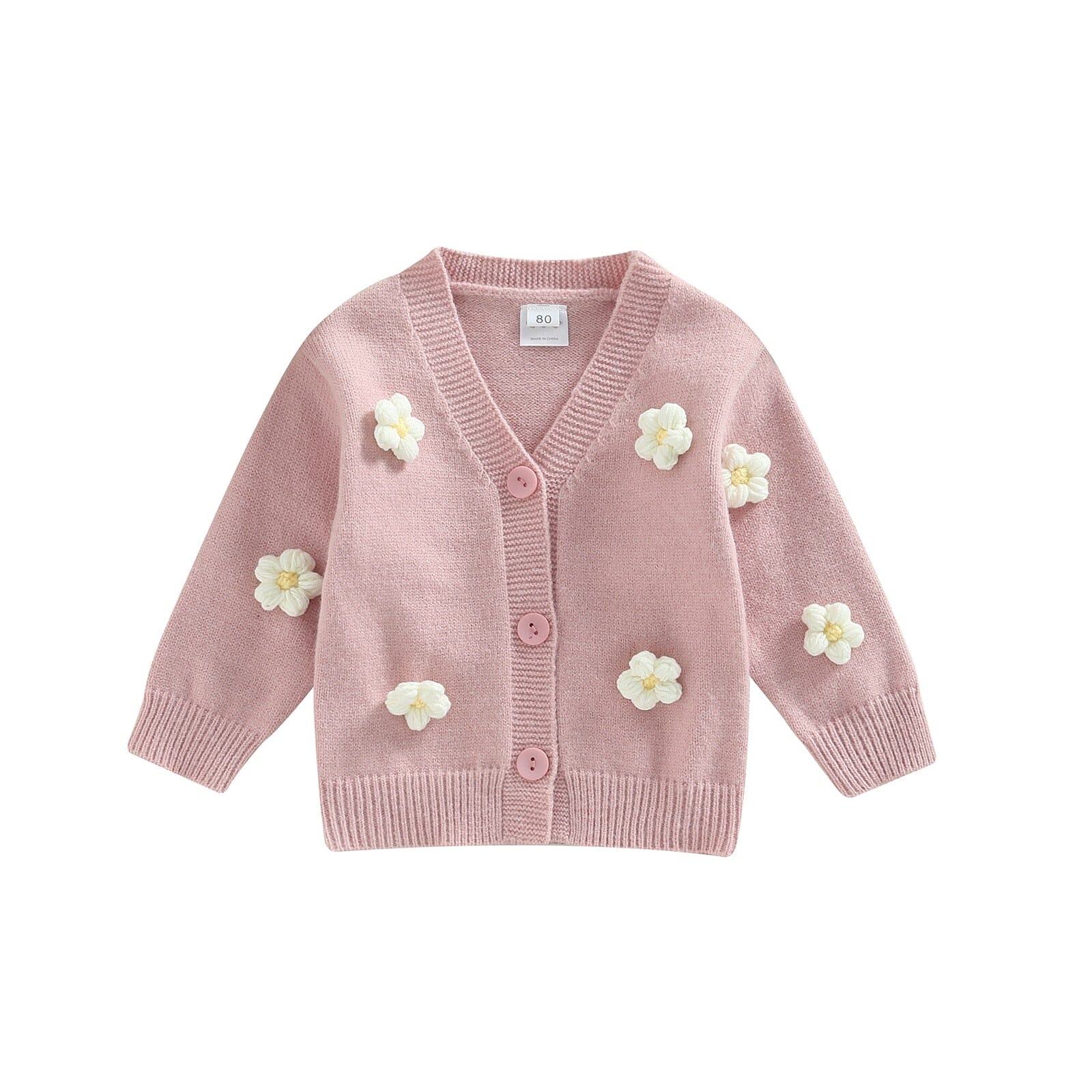 Cardigan Infantil Flores Loja Click Certo Rosa 1-2 Anos 