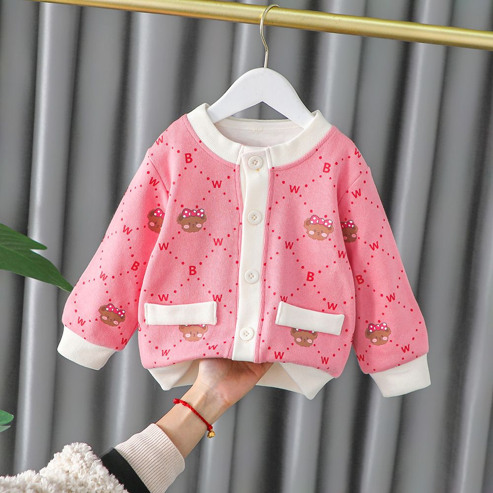 Cardigan Infantil G&D Ursinhas cardigan Loja Click Certo Rosa 4-6 Meses 