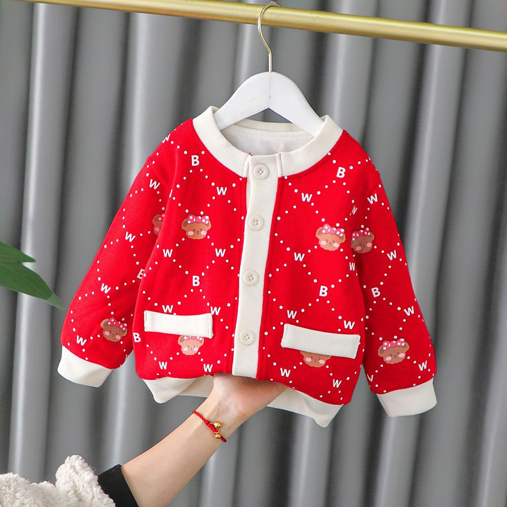 Cardigan Infantil G&D Ursinhas cardigan Loja Click Certo Vermelho 4-6 Meses 