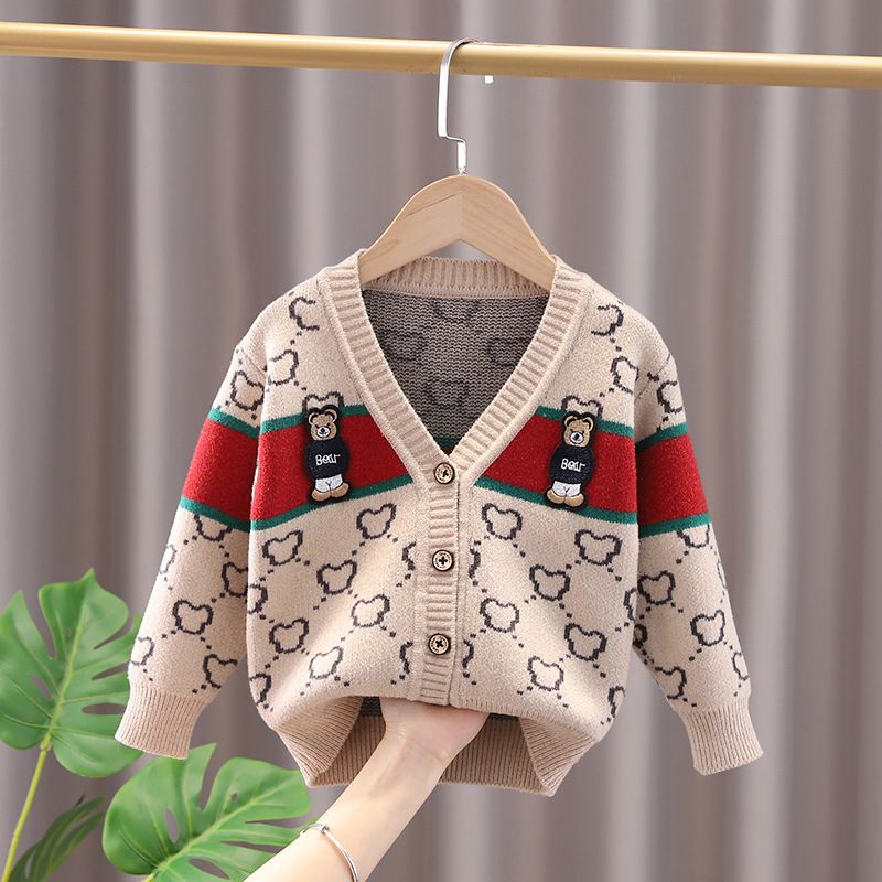 Cardigan Infantil G&D Ursinhos Cardigan Loja Click Certo Bege 6-12 Meses 